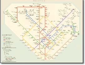 Singapore MRT & LRT train / rail map